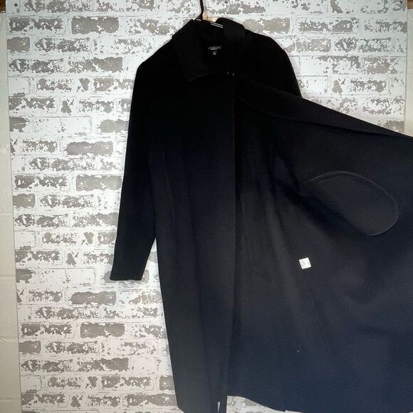 Talbots | women long black wool blend dress coat - Picture 11 of 12